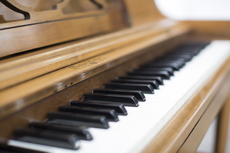 old piano keyboard closeup